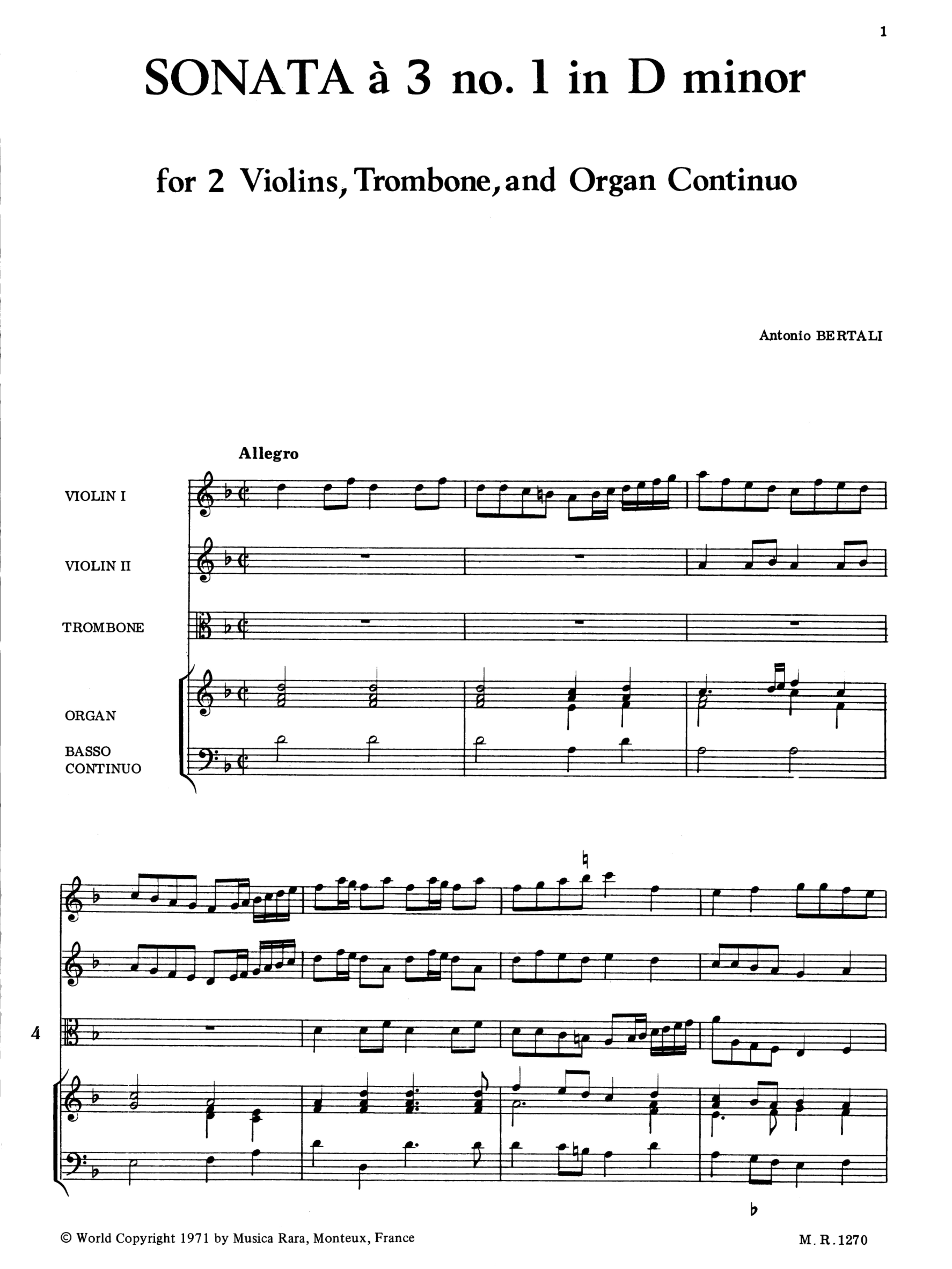 Sonata a 3 in d Nr. 1