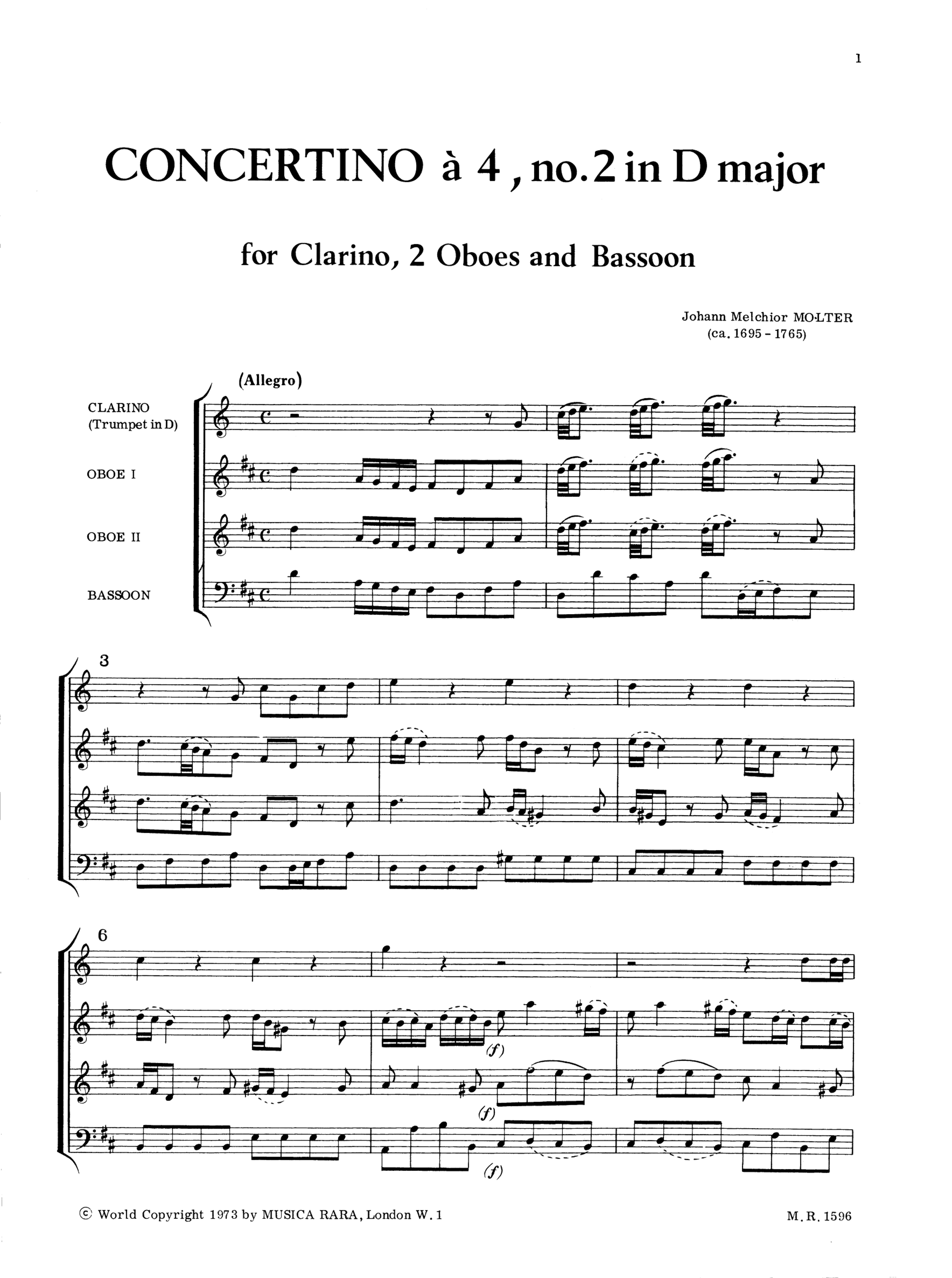 Concerto a 4 Nr. 2 MWV VIII/6