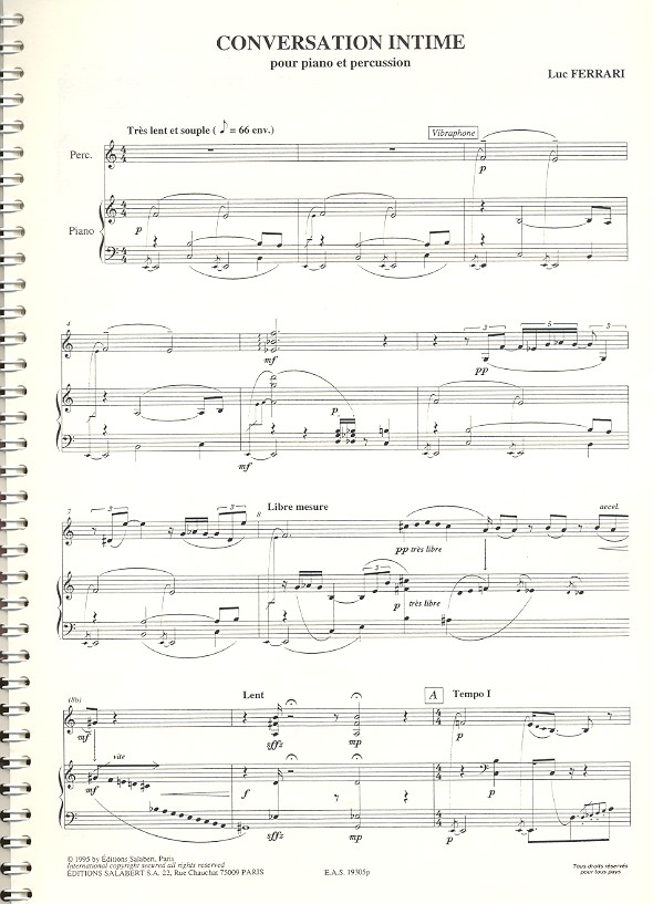 Conversation intime pour piano et