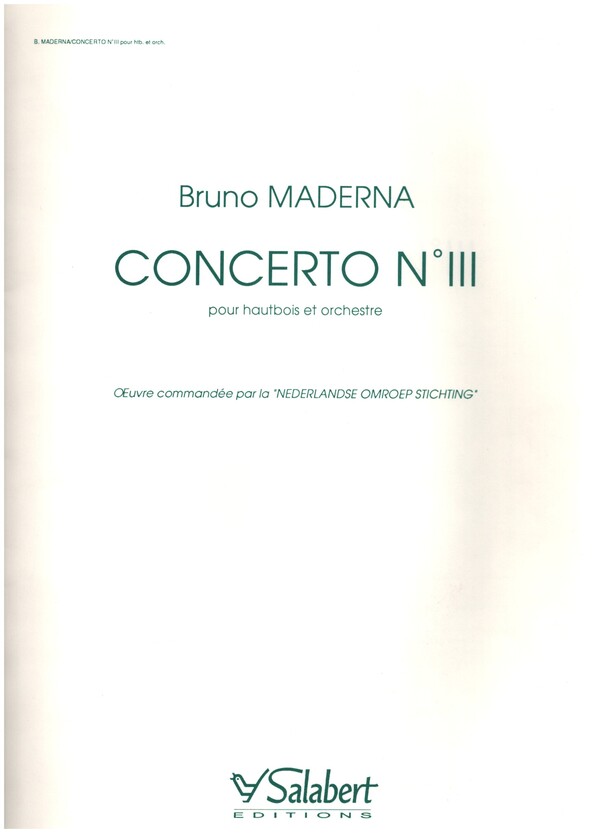 Konzert Nr.3 für Oboe und Orchester
