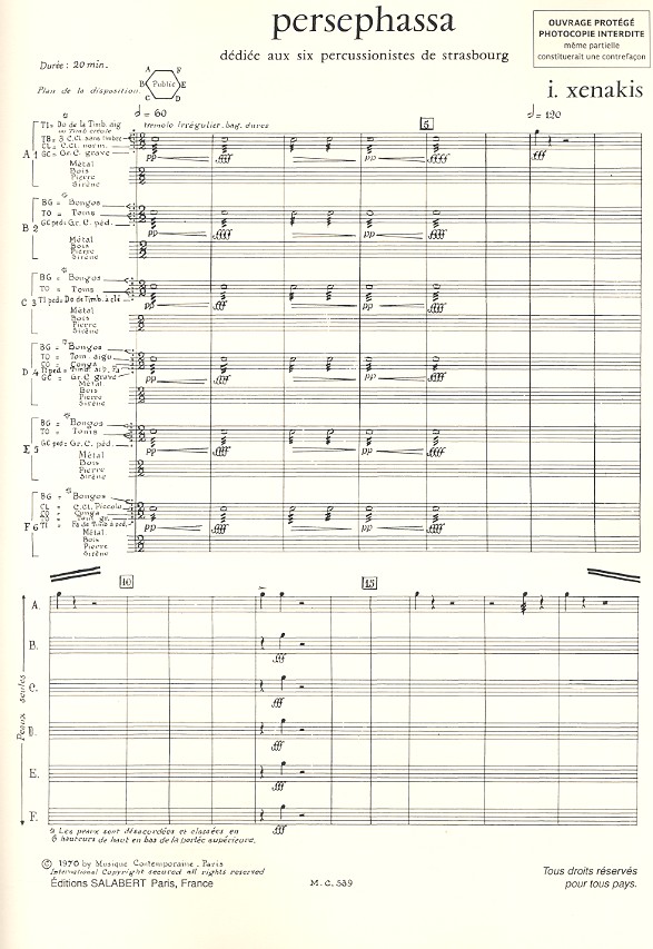 Persephassa pour 6 percussionnistes