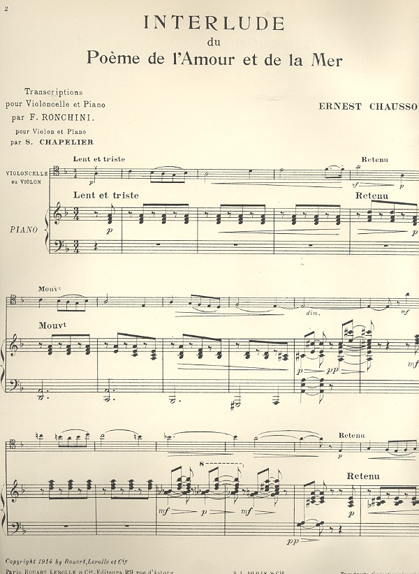 Interlude du poème de l'amour et de la mer