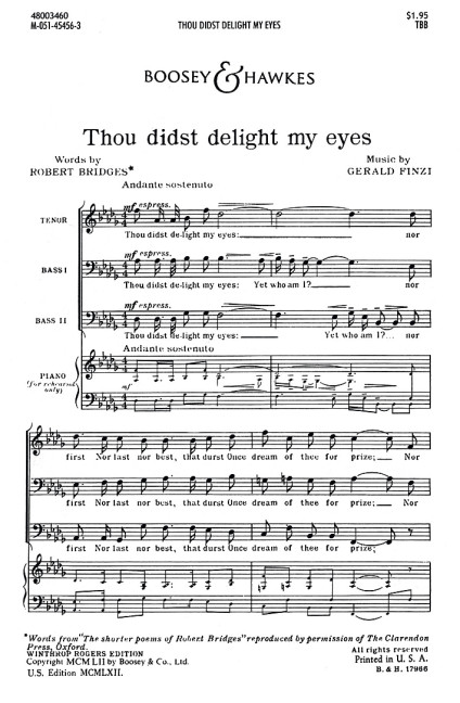 Thou didst delight my eyes op. 32