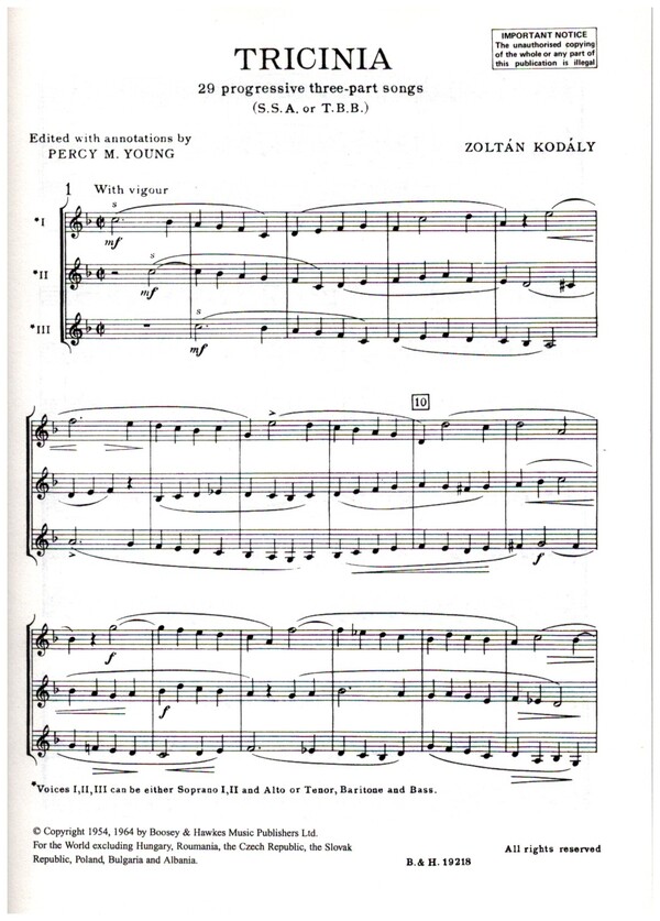 Choral Method vol.12 - Tricinia