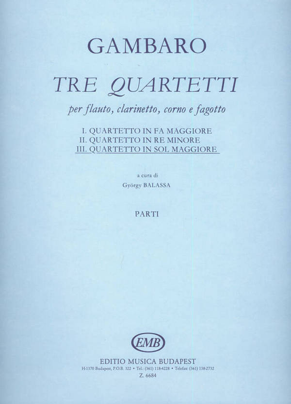 Quartetto in sol maggiore no.3 per flauto,