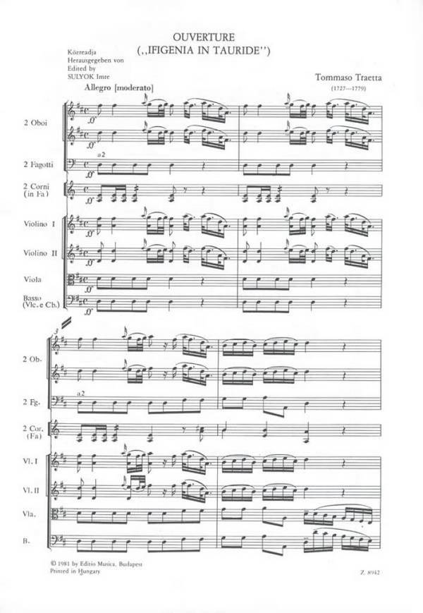 Traetta, Thommaso Overture
