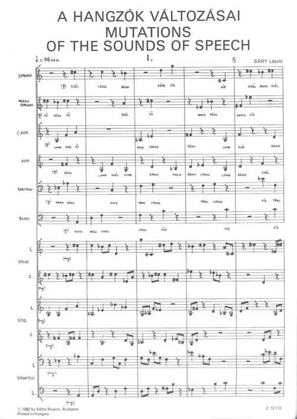 Sáry László Mutations of the Sounds of Speech