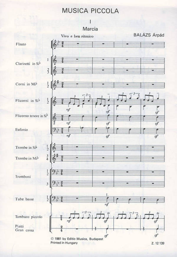 Balázs Árpád Musica piccola