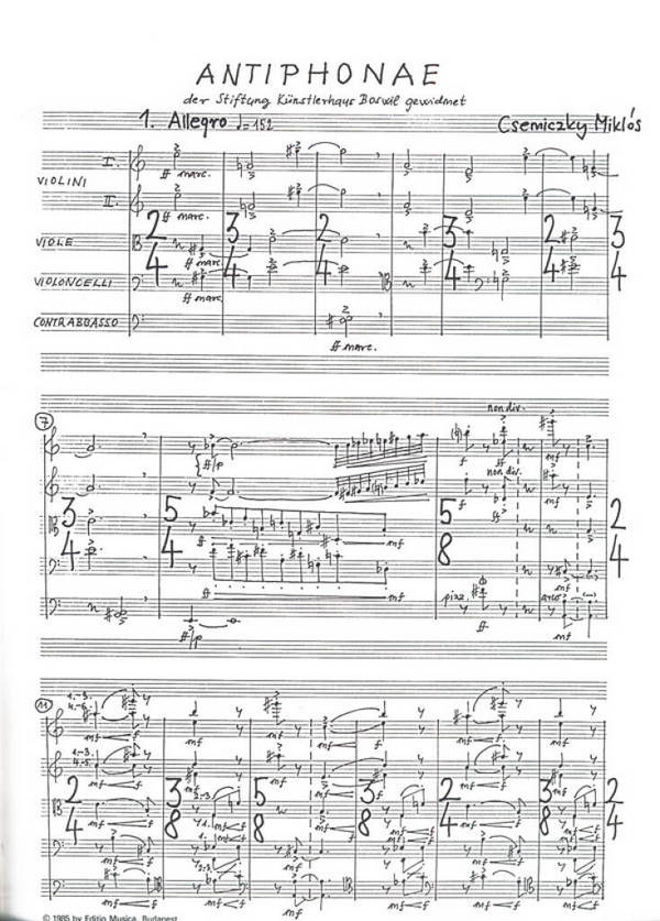 Csemiczky Miklós Antiphonae No. 1