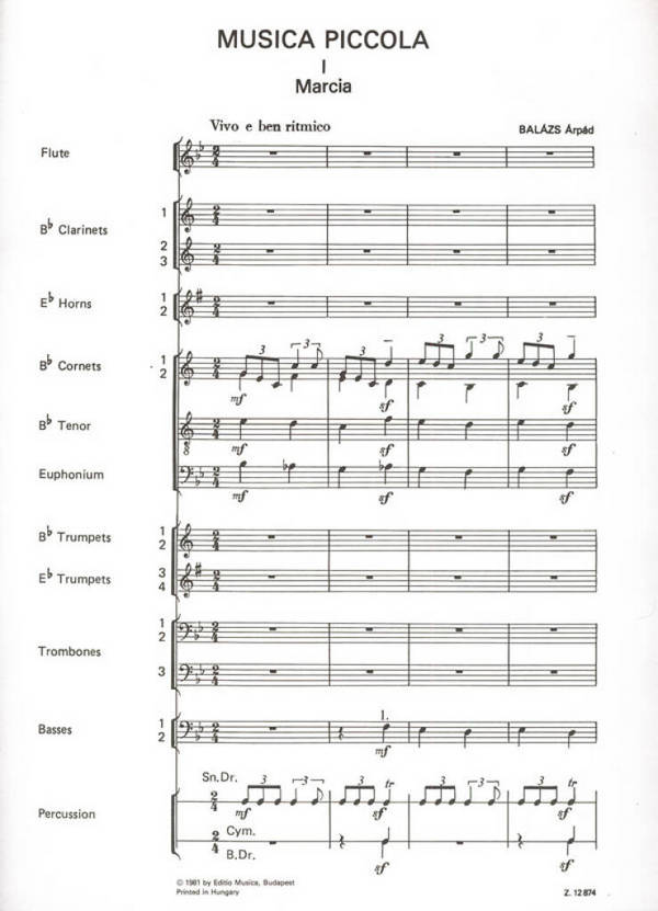 Balázs Árpád Musica piccola