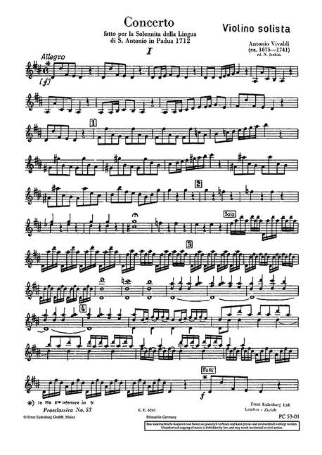 Concerto D-Dur op.35/19 RV 212a / PV 165
