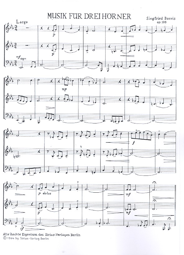 Musik für Waldhorn op.109 Band 2,3