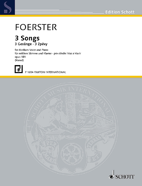 Foerster, Josef Bohuslav: 3 Gesänge op. 181