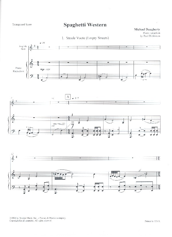 Spaghetti Western for English Horn and Orchestra