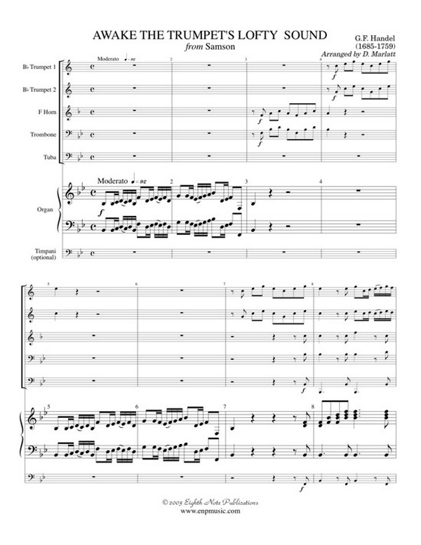 Awake the Trumpet's lofty Sound