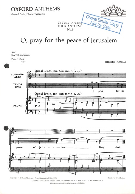 O pray for the Peace of Jerusalem