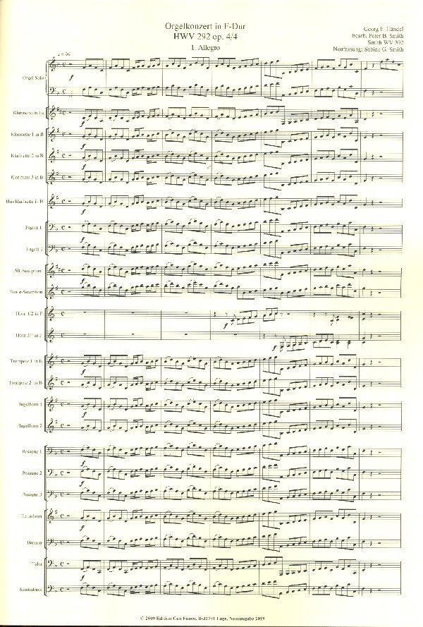 Konzert F-Dur op.4,4 HWV292 für Orgel und Orchester