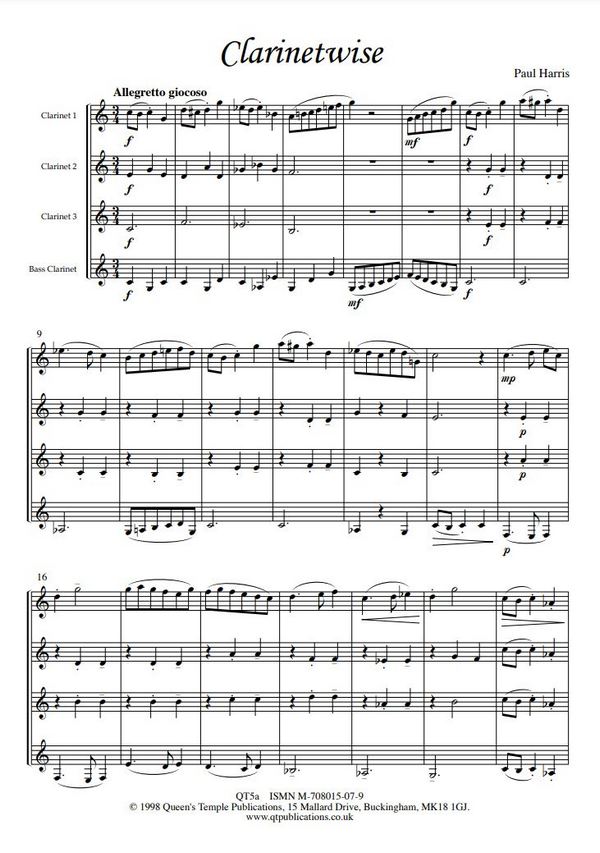 Paul Harris, Clarinetwise