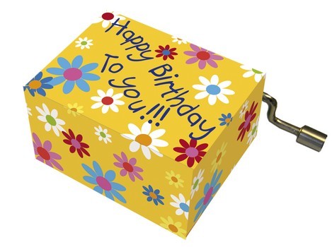 Spieluhr Melodie Happy Birthday Motiv Blüten