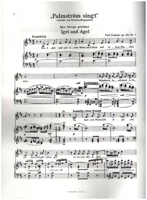 Palmström singt - 7 Galgenlieder op.43 Band 1