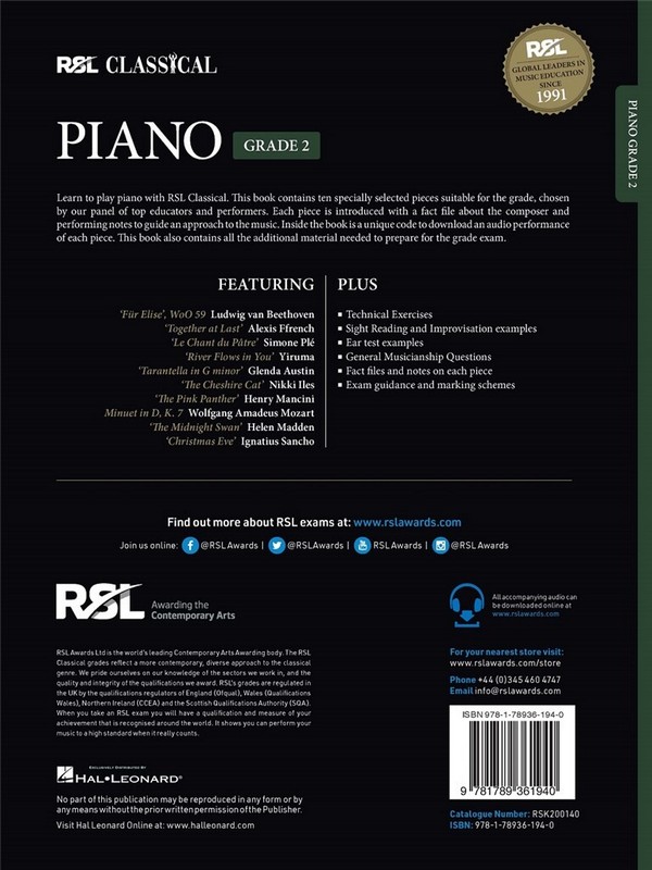 RSL Classical Piano Grade 2 (2021)