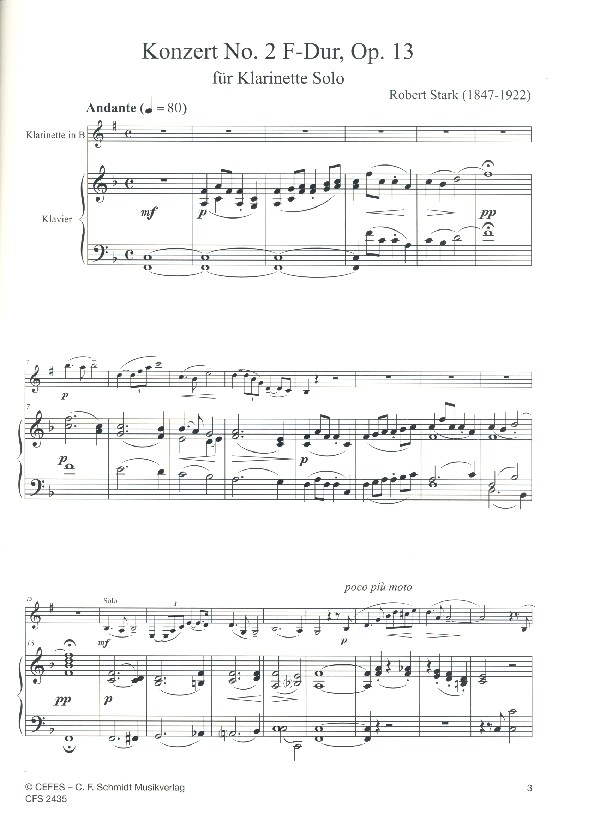 Konzert F-Dur Nr.2 op.13 für Klarinette und Orchester