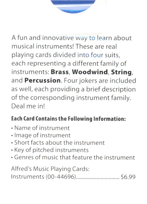 Music Playing Cards - Instruments