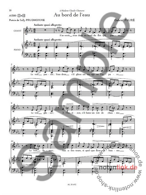 Faure Melodies Choisies Pv Bk/Dcard