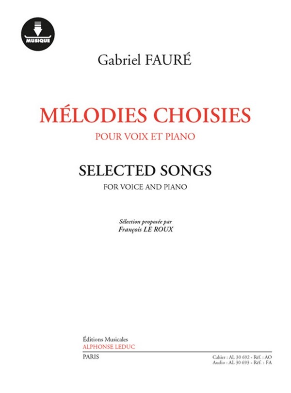 Faure Melodies Choisies Pv Bk/Dcard