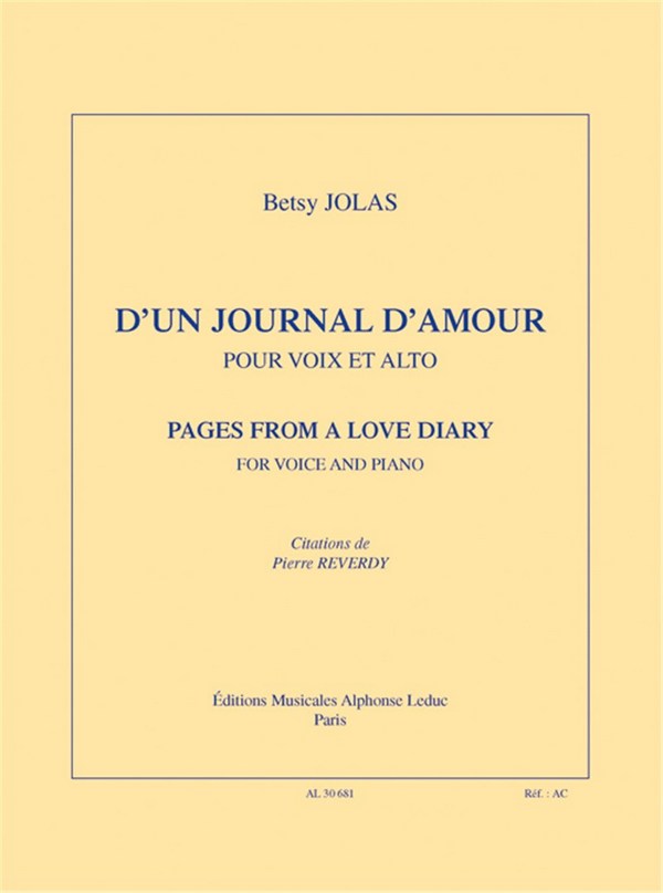 Jolas D'Un Journal D'Amour Vce/Vla