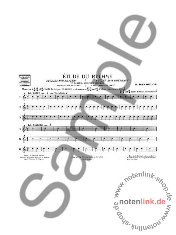 Dandelot Etude Du Rythme 1 Bk/Dcard