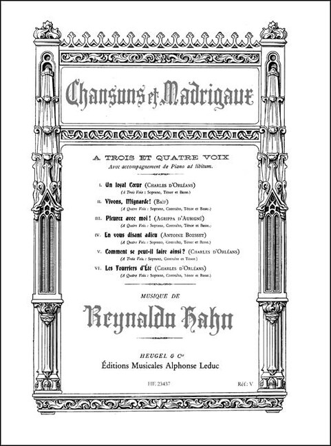 Chansons et Madrigaux
