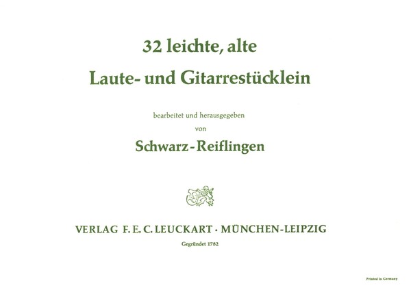 32 leichte, alte Laute- und Gitarrestücklein