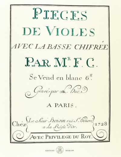 Pièces de Violes avec la basse chiffrée