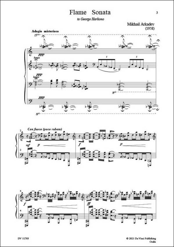 Mikhail Arkadev, Flame Sonata, For Piano
