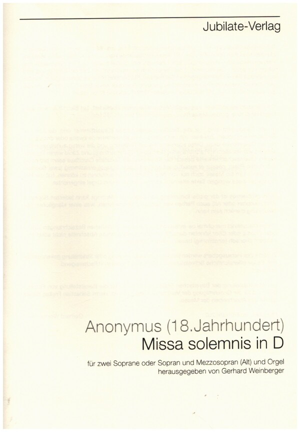 Missa solemnis in D