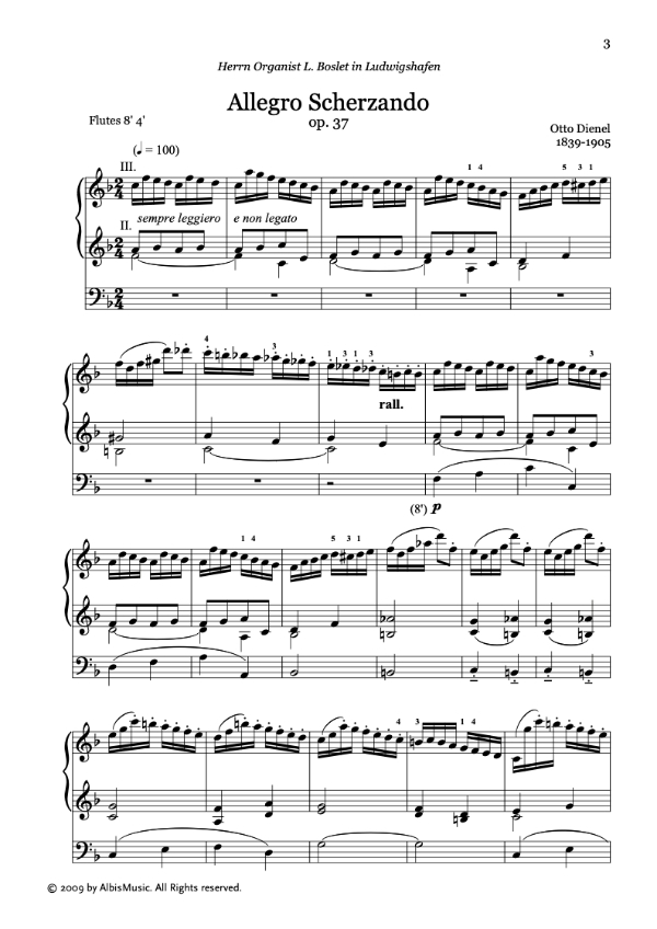 Fr. Holloway, H. Fährmann, O. Dienel, Scherzi for Organ