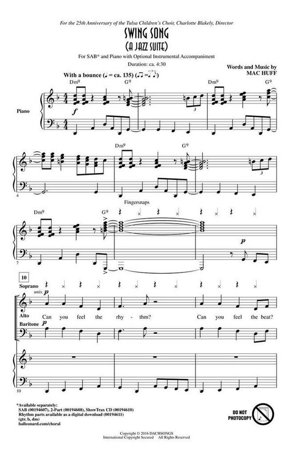 Swing Song (A Jazz Suite)