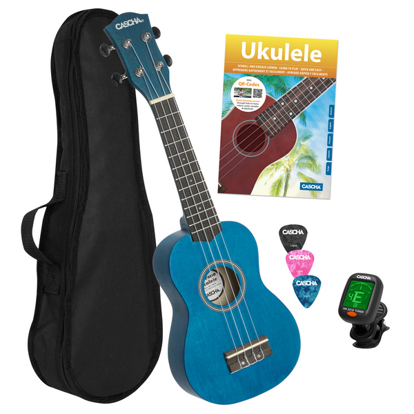 Sopran Ukulele Linde Blau Set