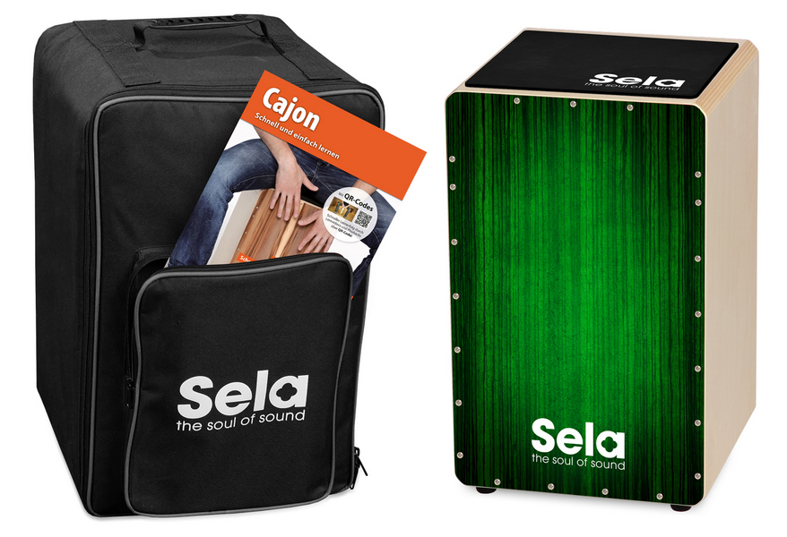 Varios Bundle Green (Cajon, Rucksack, Pad und Schule)