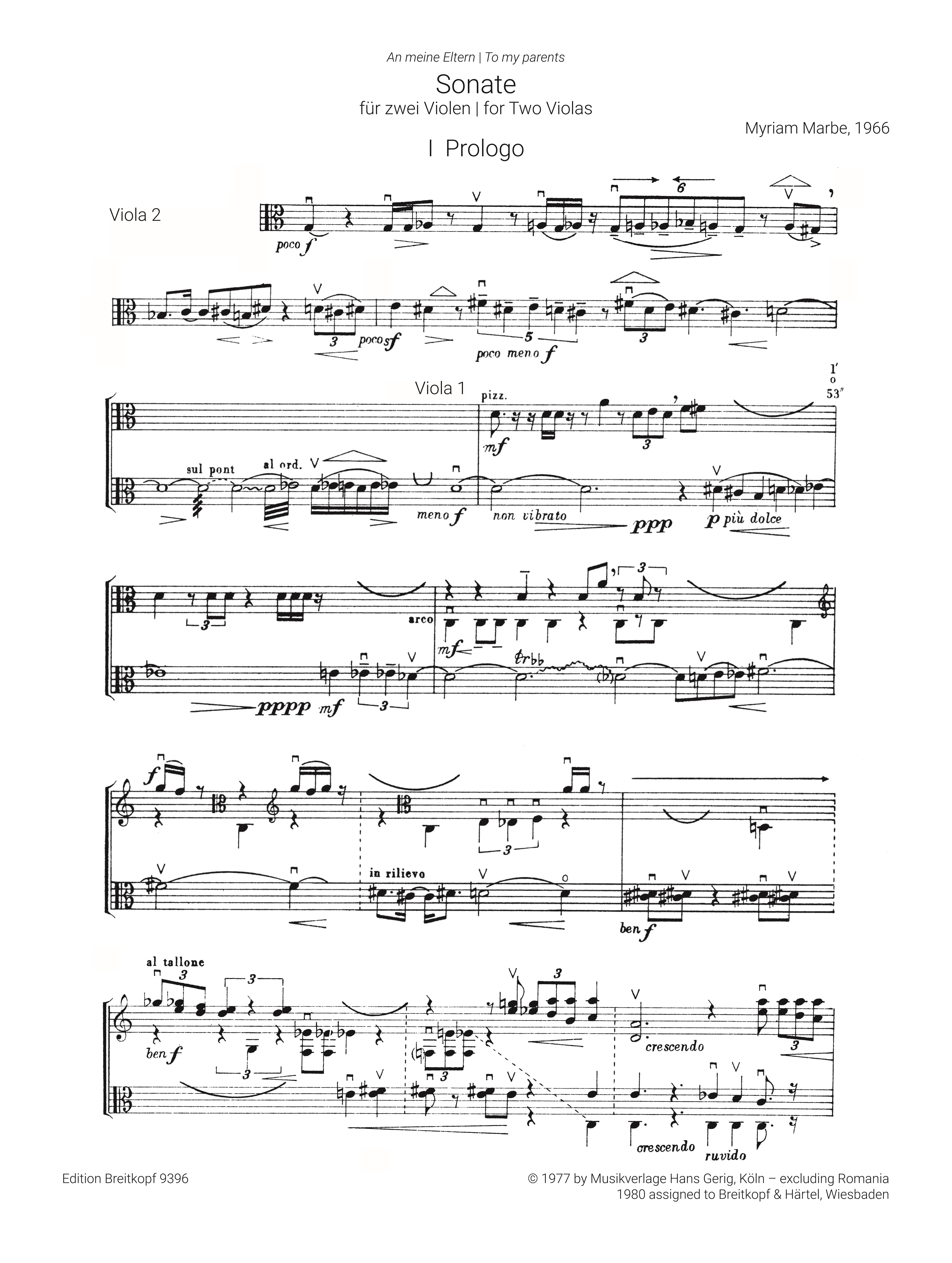 Marbe, Myriam, Sonate