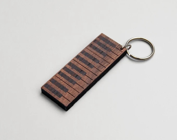 Schlüsselanhänger Piano Walnuss/Wenge massiv