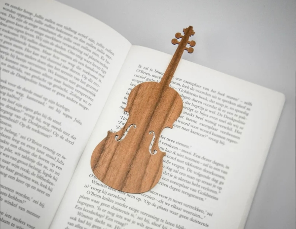 Lesezeichen Violine Walnuss