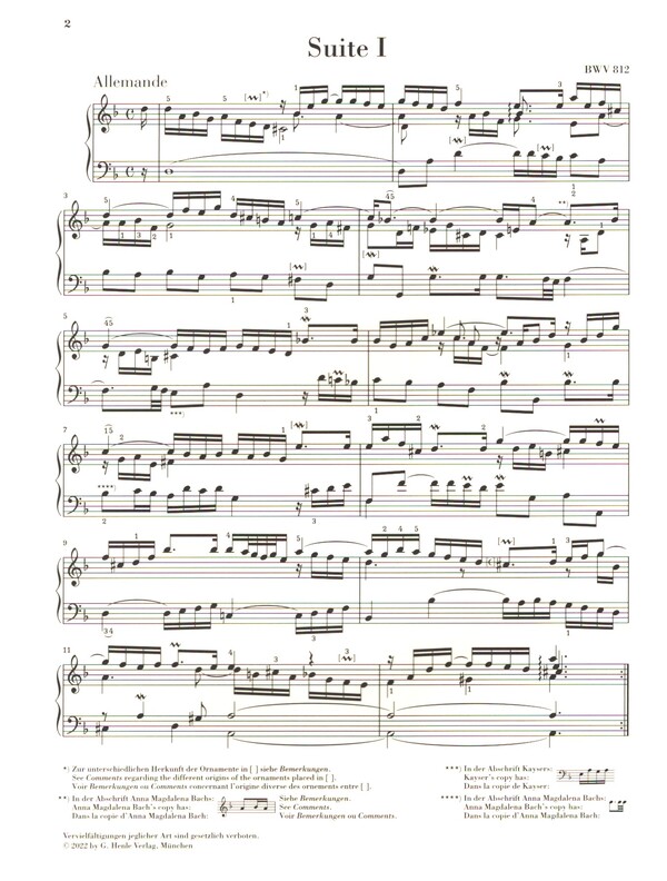 Französische Suite Nr.1 d-moll BWV812