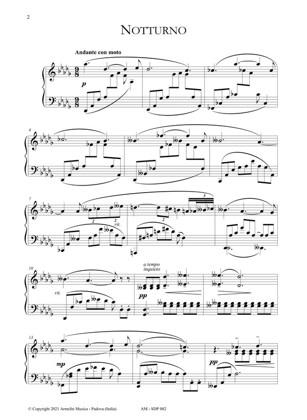 Pedrollo Arrigo, Diciassette brani per pianoforte