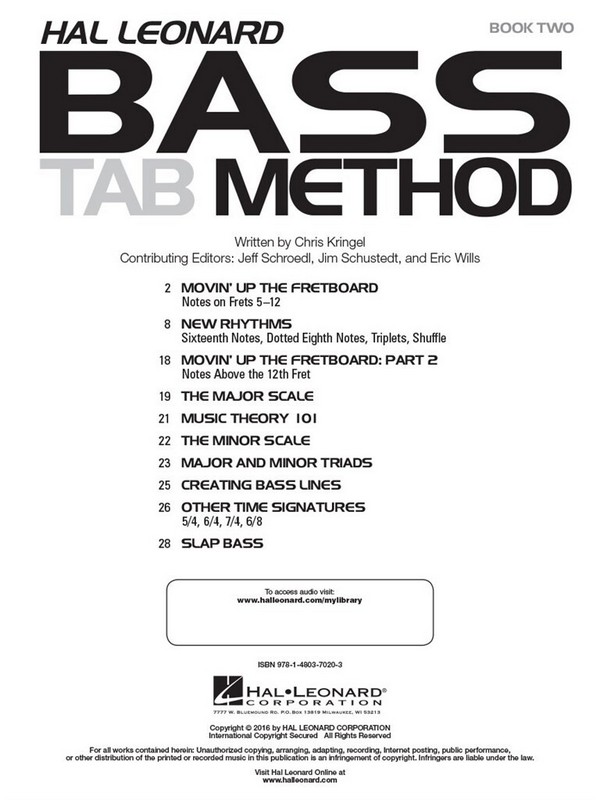 Hal Leonard Bass Tab Method - Book 2