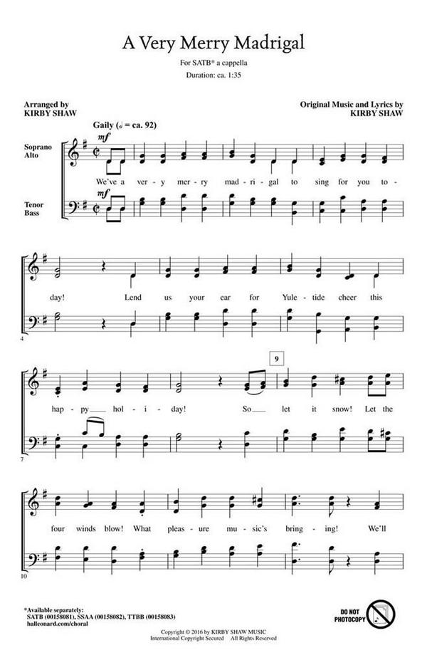 Kirby Shaw, A Very Merry Madrigal