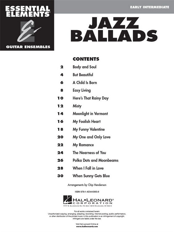Essential Elements Guitar Ensembles - Jazz Ballads
