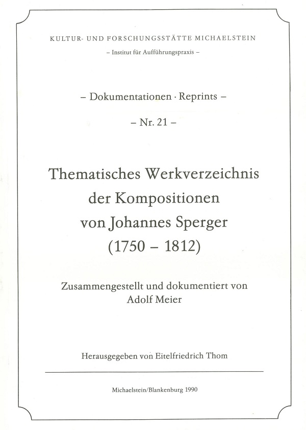 Adolf Meier, Thematisches Werkverzeichnis der Kompositionen