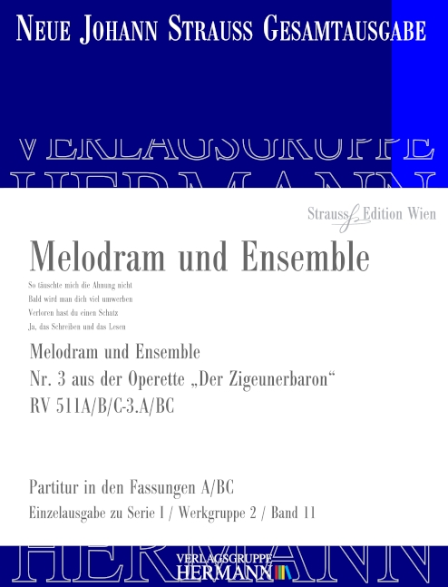 Strauß (Sohn), Johann, Der Zigeunerbaron - Melodram und Ensemble (Nr.